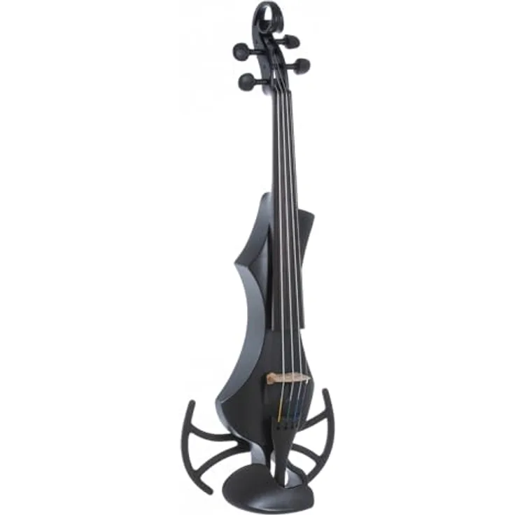 GEWA E-Violine Novita 3.0, elektronische Violine 4-saitig in Schwarz mit Universaladapter für Schulterstützen und hochwertigen Komponenten