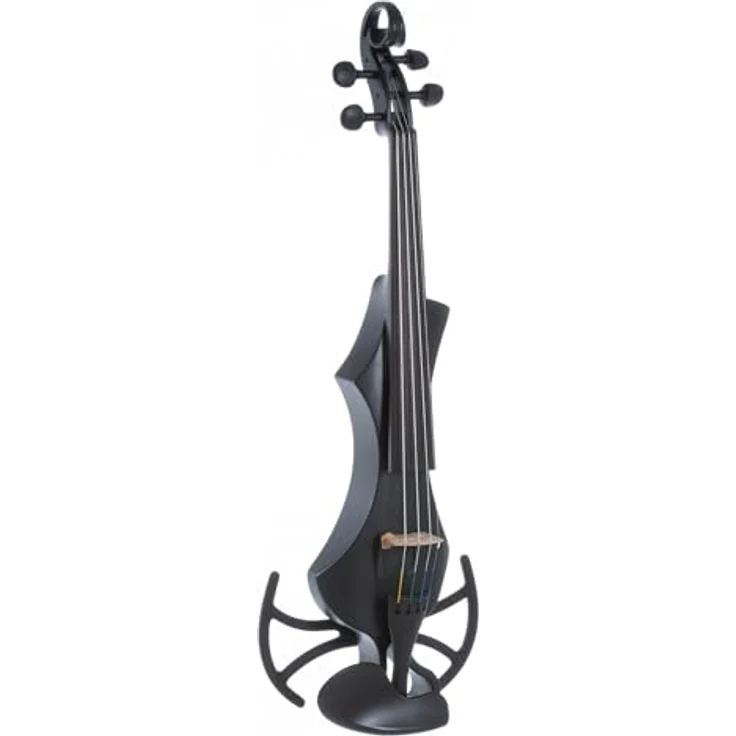 GEWA E-Violine Novita 3.0, elektronische Violine 4-saitig in Schwarz mit Universaladapter für Schulterstützen und hochwertigen Komponenten – Bild 1