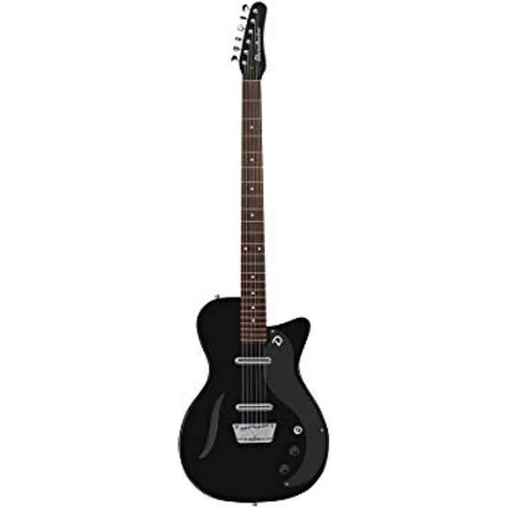 Danelectro DE56 Baritone Guitar BK, E-Gitarre mit Ahorn Hals, Pau Ferro Griffbrett, 24 Bünden und 2 Lipstick Single Coil Pickups, Schwarz – Bild 4