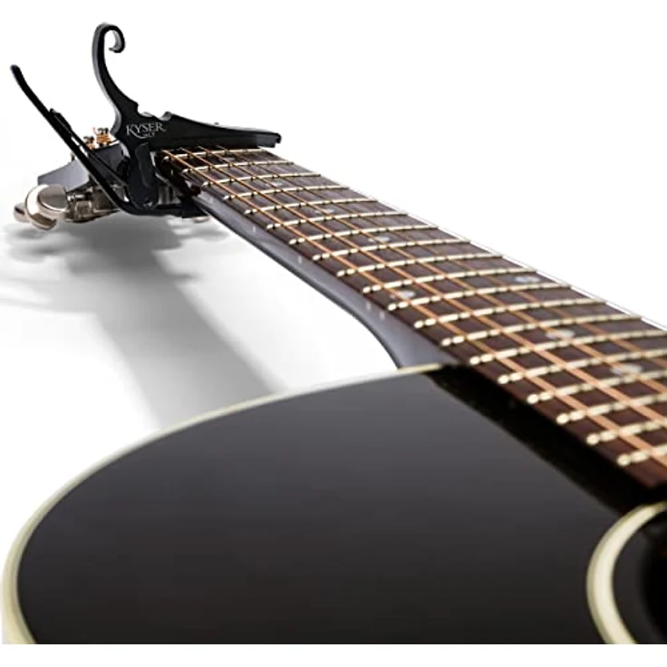 Kyser KG6LTA, Schnellwechsel-Kapodaster mit geringerer Spannung für 6-saitige Gitarren, matt-schwarz, 25% weniger Kraftaufwand – Bild 3