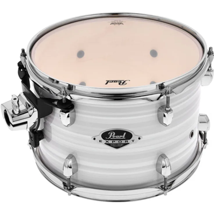 Pearl 12"x08" Export TT, Tom Tom Trommel in Slipstream White mit 6-lagigen Pappelkesseln und Chrom Kesselhardware