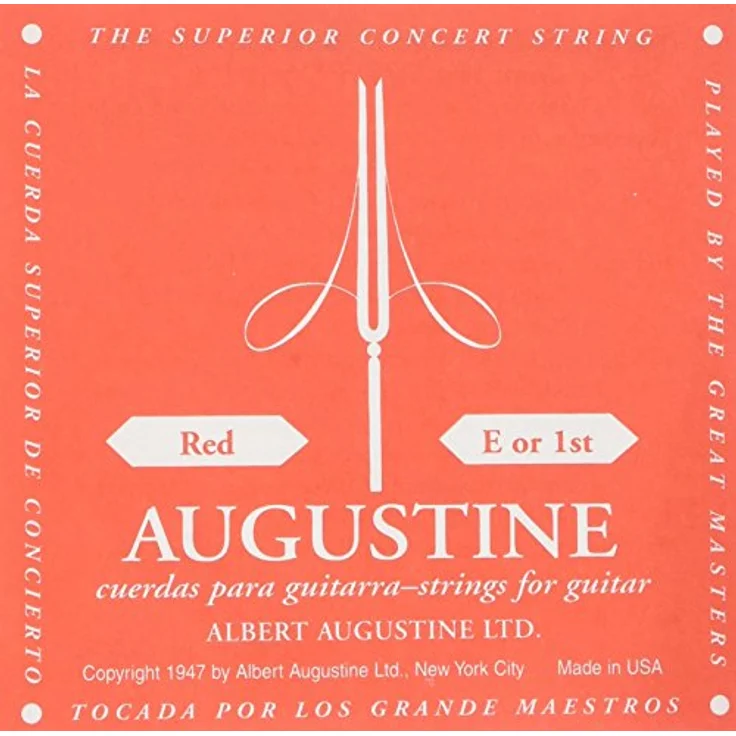 Augustine Red Label E1, Standard-Diskantsaite für Klassik-Gitarre in Regular Tension – Bild 1