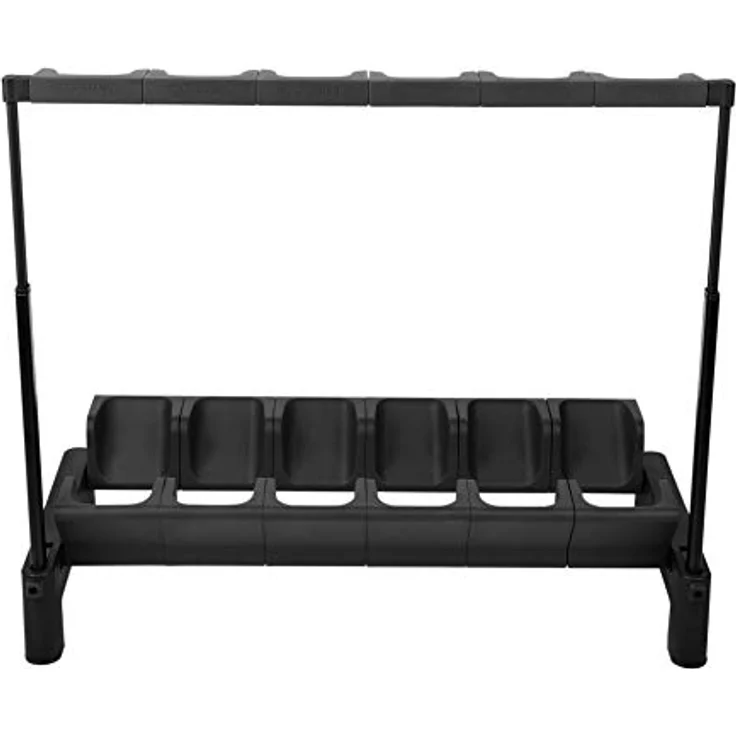 Rockstand RS 20866 6 E-Guitar Stand, Mehrfach-Gitarrenständer für bis zu 6 E-Gitarren oder E-Bässe, klappbar, schwarz mit anthrazitfarbenen Softpads – Bild 4