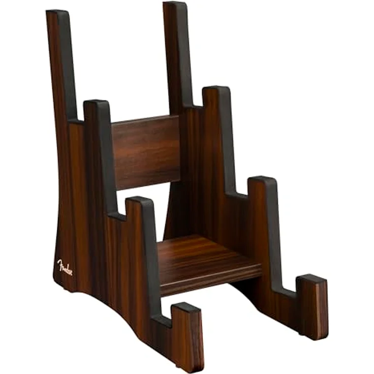 Fender Wooden 3-Tier Guitar Stand, Multi-Gitarrenständer aus Laminatholz mit elegantem Walnuss-Finish, Maße 210mm x 422mm x 419mm – Bild 1