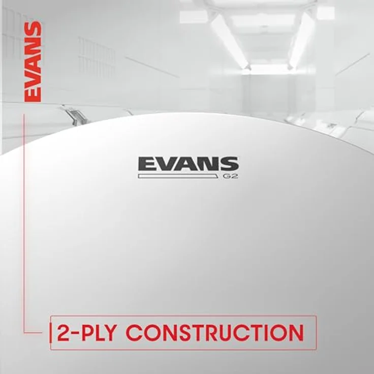 Evans 08" G2 Coated Tom, zweilagiges Schlagzeugfell in Weiß mit kontrolliertem Sustain, ideal für Live und Studio – Bild 5