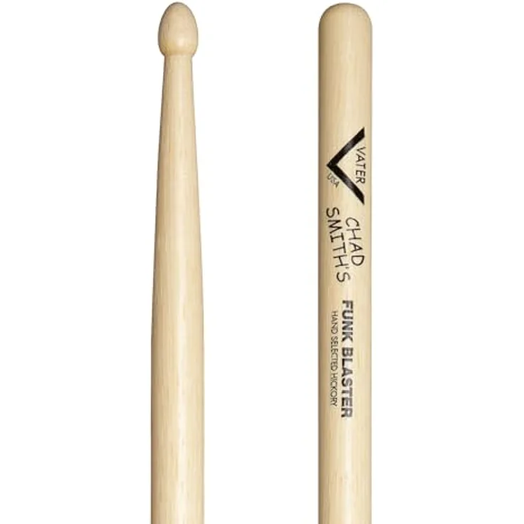 Vater Chad Smith's Funk Blaster Wood, Signature Drumsticks aus Hickory mit Holzkopf, 16" Länge, Durchmesser 0,605"