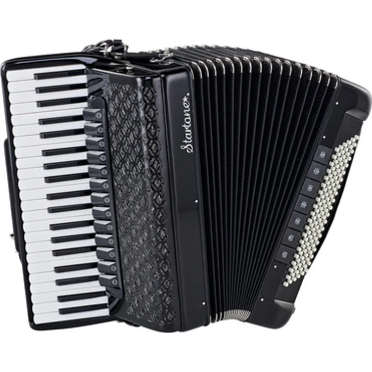 Startone Piano Accordion 120 IV Black, Akkordeon mit 120 Bässen, 41 Tasten, 4 Chören, Schwarz