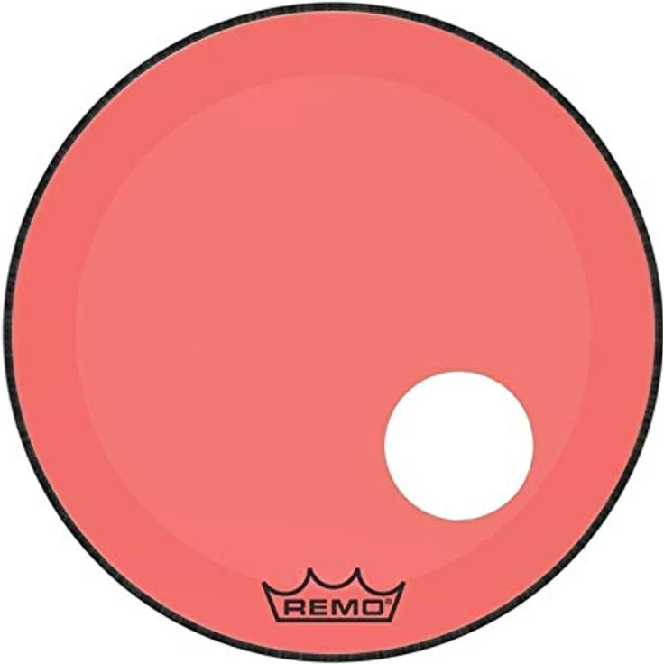 Remo 24" P3 Colortone Reso Red, Bass Drum Resonanzfell mit 5" Mikrofonloch und Dämpfungsring, rot – Bild 1