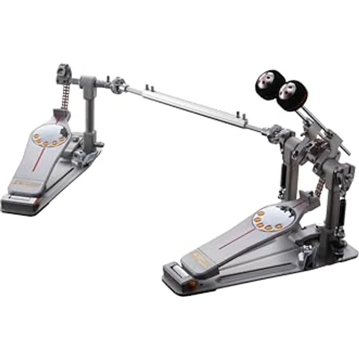 Pearl P-3002C Demon Double Pedal, Kettenantrieb Fußmaschine mit Ninja Kugellagern und Duo Deck Longboard, inkl. Koffer