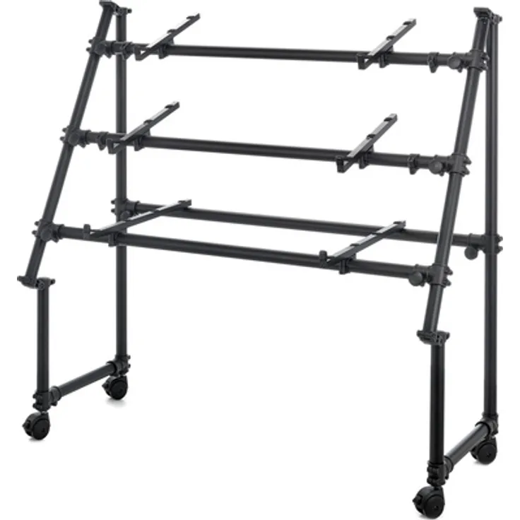 Jaspers 3R-140B, Keyboard-Ständer für 3 Keyboards, schwarz, höhenverstellbar, mit Rollen