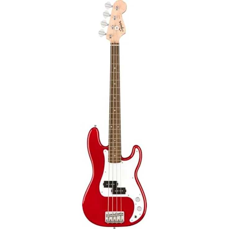 Squier by Fender Mini Precision Bass, kompakter E-Bass mit geteiltem Single-Coil-Tonabnehmer und leichtem Korpus, Dakota Rot, inklusive virtueller Kurse auf Fender Play – Bild 1