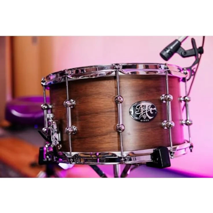 Dixon 14"x08" Gregg Bissonette Signature Snaredrum, Artisan Serie mit Walnussholz und Ahornkessel, Satin Natural Walnut Finish – Bild 5