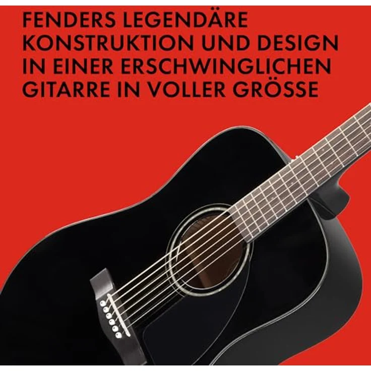 Fender CD-60 Dreadnought V3 DS Akustikgitarre, Walnussgriffbrett, schwarz, inklusive kostenloser virtueller Kurse auf Fender Play – Bild 3