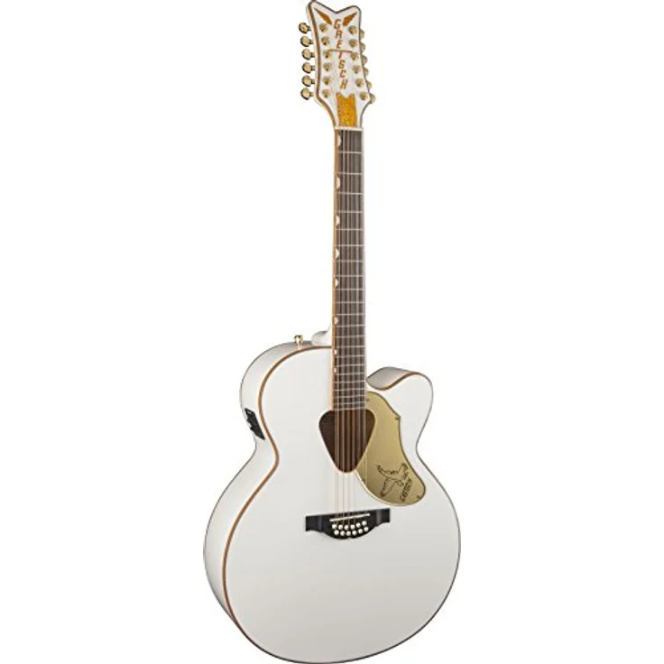 Gretsch G5022CWFE-12 Falcon Rancher, 12-saitige Jumbo Westerngitarre mit massiver Fichte Decke, Ahorn Boden, Gold Hardware und White/Gold Finish – Bild 2