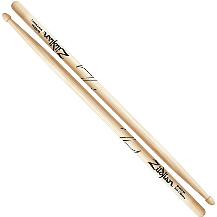 Zildjian Super 5A Hickory Drumsticks, Natural Finish, Holztip – Bild 1