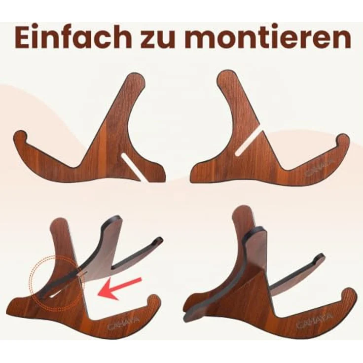 CAHAYA CY0180 Gitarrenständer aus Holz, klappbar, X-Frame Design, Anti-Rutsch für Akustik- und klassische Gitarren, stabil und tragbar – Bild 2