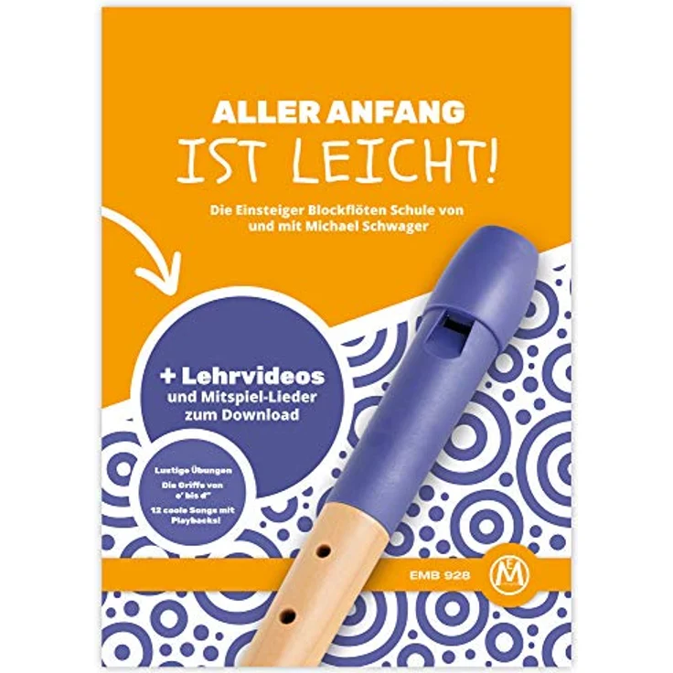 Classic Cantabile Pivella C-Sopran Blockflöte Set, Ahornholz mit Kunststoffkopf, deutsche Griffweise, inkl. Flötenschule, Etui, Grifftabelle und Zubehör, blau – Bild 3