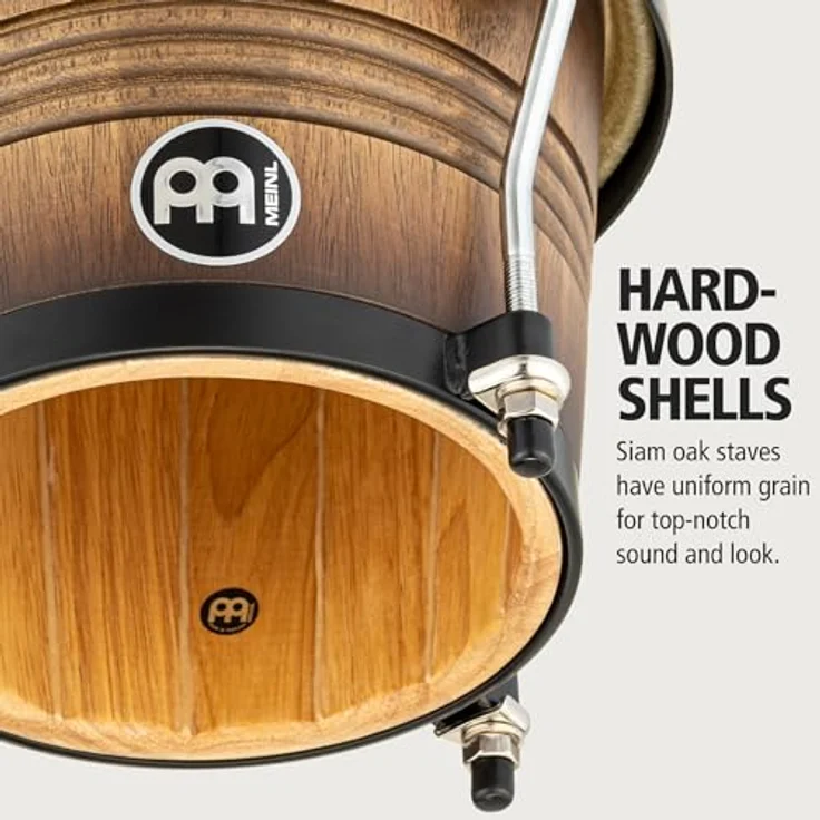 Meinl Marathon Bongos ATB-M, 6 3/4" Macho und 8" Hembra, Antique Tobacco Burst, Gummibaum, handselektierte Büffelfelle, schwarz gepulverte Hardware, inkl. Stimmschlüssel und "Tune Up" Öl – Bild 2