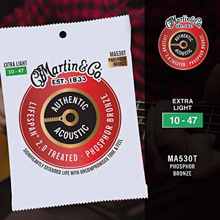 Martin Lifespan 2.0 Extra Light Akustikgitarrensaiten 10-47, 98/2 Phosphor Bronze (MA530T) - Hohe Flexibilität für Fingerpicking und Flatpicking – Bild 4