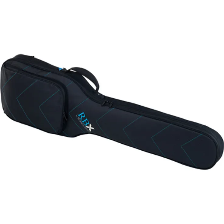 Reunion Blues RBX Electric Bass Bag, leichtes Gigbag aus schwarzem, wasserabweisendem Polyester mit gepolsterten Rucksackgurten und strategischen Stoßplatten