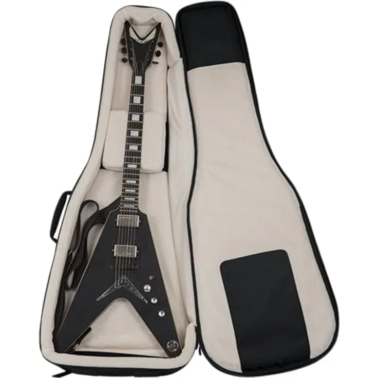 Gator G-PG-Semi-hollow / V Bag, Gigbag für Semi Hollow / V-Style E-Gitarre, Schwarz, inklusive Regenhülle, Micro-Fleece Innenausstattung, 25 mm Polsterung und große Außentasche mit Kabelmanagement – Bild 13