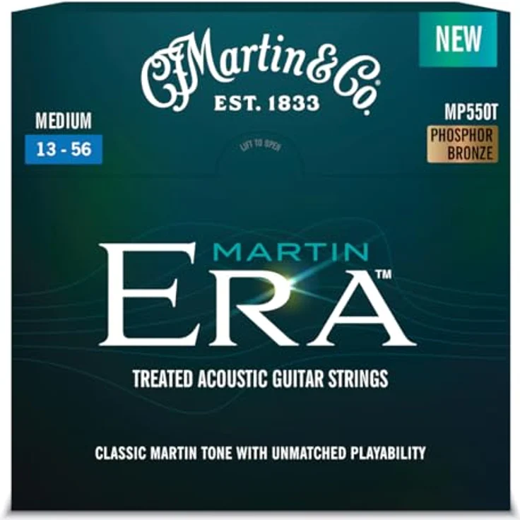 Martin Guitar ERA Medium MP550T, Gitarrensaiten für Western-Gitarre, Zugstärke 190,40, Phosphor Bronze, Round Wound, Saitenstärken .013 - .056 – Bild 1
