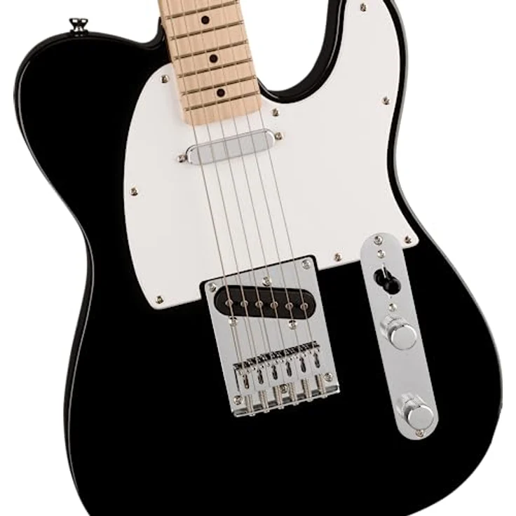 Squier by Fender Sonic Telecaster, E-Gitarre mit Ahorngriffbrett und weißer Schlagplatte, Schwarz, inklusive kostenloser virtueller Kurse auf Fender Play – Bild 3