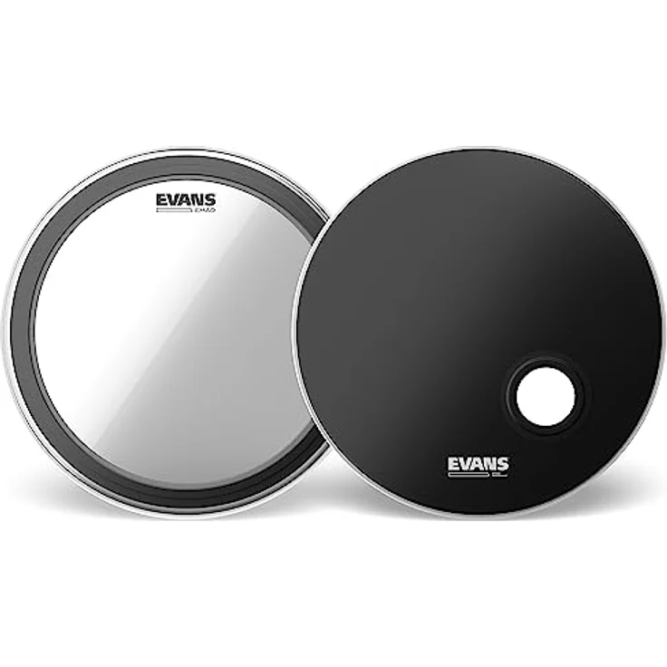 Evans 22" EMAD System Bass Pack, Schlagzeugfelle mit klarem Schlagfell und schwarzem Resonanzfell, variable Dämpfringe, 4" Mikrofonloch – Bild 1