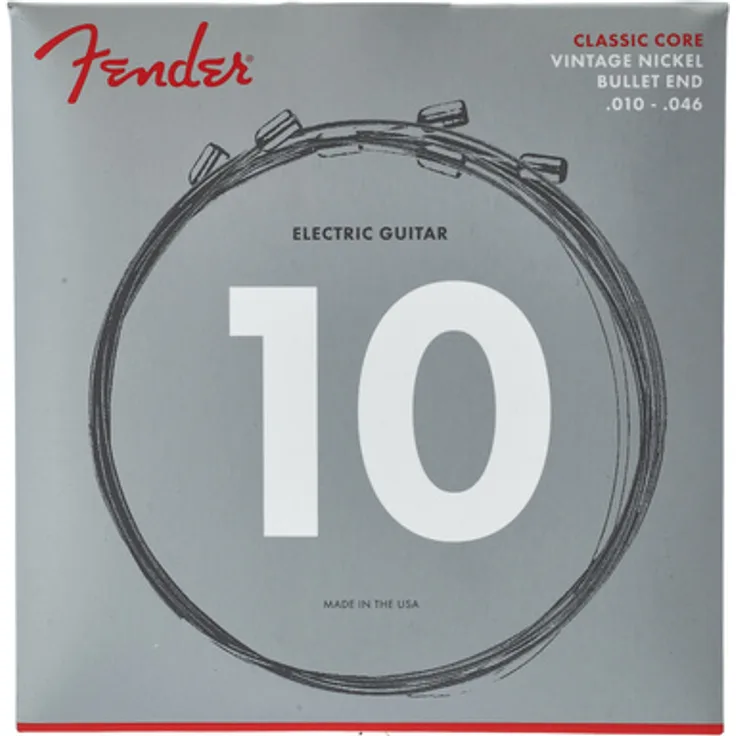 Fender NCKL 3155R Classic Core Strings, E-Gitarrensaiten mit Round Core aus vernicktem Stahl, Stärken 010-046