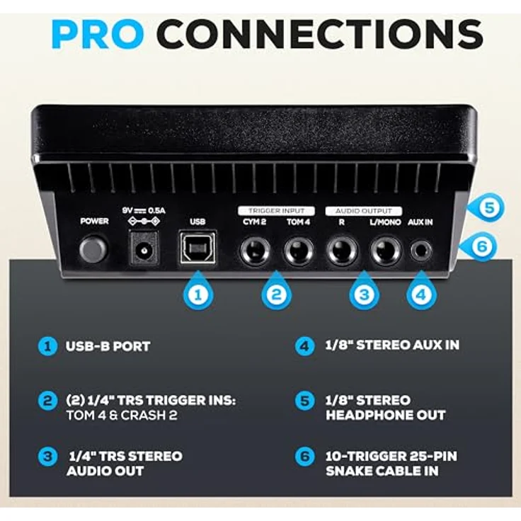 Alesis Nitro Pro XL, E-Drum Kit mit Mesh Heads, 10" Snare, 4x 8" Toms, Bluetooth Audio und 551 Sounds – Bild 7