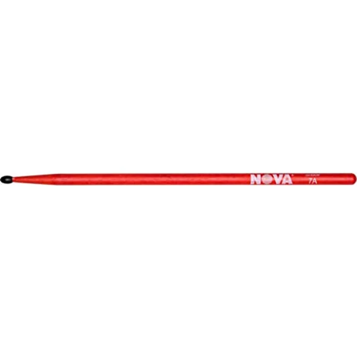 Vic Firth 7ANR Nova Hickory Schlagzeugstöcke, 394 mm, ovaler Nylonkopf, rot – Bild 1