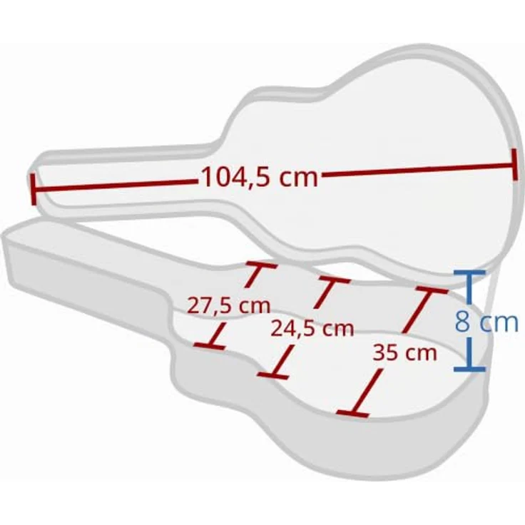 ROCKTILE Gitarrenkoffer Deluxe für E-Gitarre, Robuster Koffer mit 10 mm Innenfutter, abschließbar, max. Innenmaße 104,5 x 35 x 8 cm – Bild 5