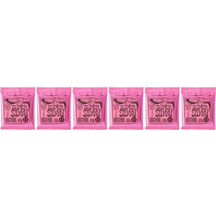 Ernie Ball Super Slinky Nickel Wound E-Gitarrensaiten, 6er-Pack, Stärke 9-42, heller ausgewogener Ton, Element Shield-Verpackung – Bild 3
