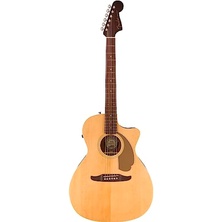 Fender Newporter Player Akustikgitarre, massive Fichtendecke, Mahagoni-Boden und -Zargen, Walnuss-Griffbrett, Gold-Pickguard, Naturfarben – Bild 1