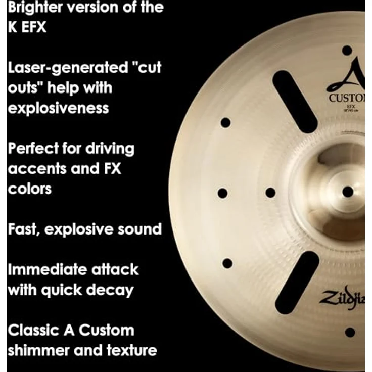 Zildjian A-Custom EFX Cymbal 18", Effektbecken mit ausgewogener Verarbeitung und ausgewählten Materialien – Bild 4