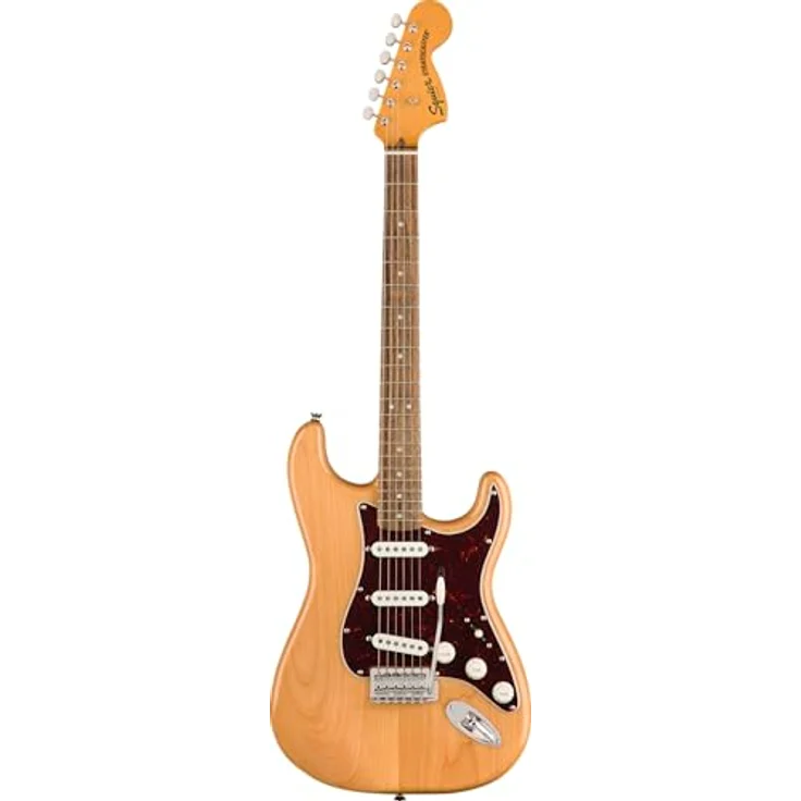 Squier by Fender Classic Vibe '70s Stratocaster, E-Gitarre, Vintage-Style, Ahornhals, 70s Sound, Single-Coil Pickups, Erle-Korpus, C-Halsprofil, Tremolo, 21 Bünde, Natural