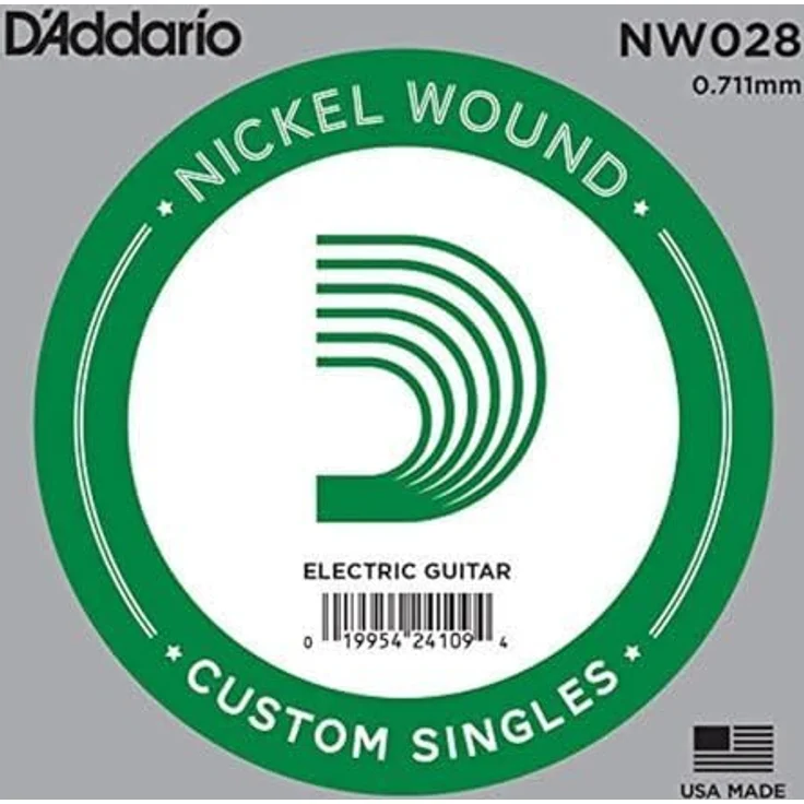 Daddario NW028, Einzelsaite für E-Gitarre, Nickel Round Wound, Stahlkern, Stärke 028w – Bild 2