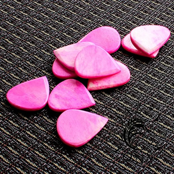 Timber Tones Jazzy Tones PB1, Plektrum aus gefärbtem Buffalo Bone, pink, für akustische und elektrische Gitarre – Bild 3