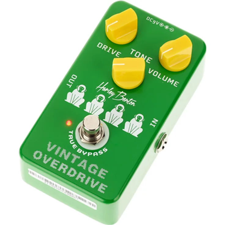 Harley Benton Vintage Overdrive, Effektpedal für E-Gitarre mit True Bypass, Drive-, Tone- und Volume-Regler