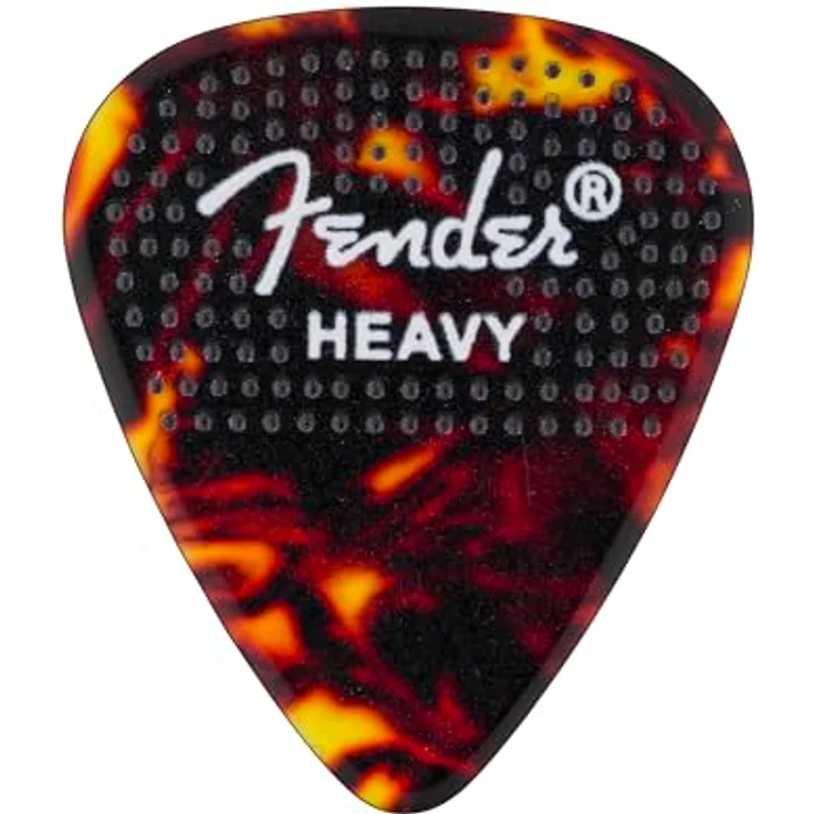 Fender 351 Dotted Celluloid Plektren, 12er Pack in verschiedenen Farben, Heavy, rutschfeste genoppte Oberfläche – Bild 10