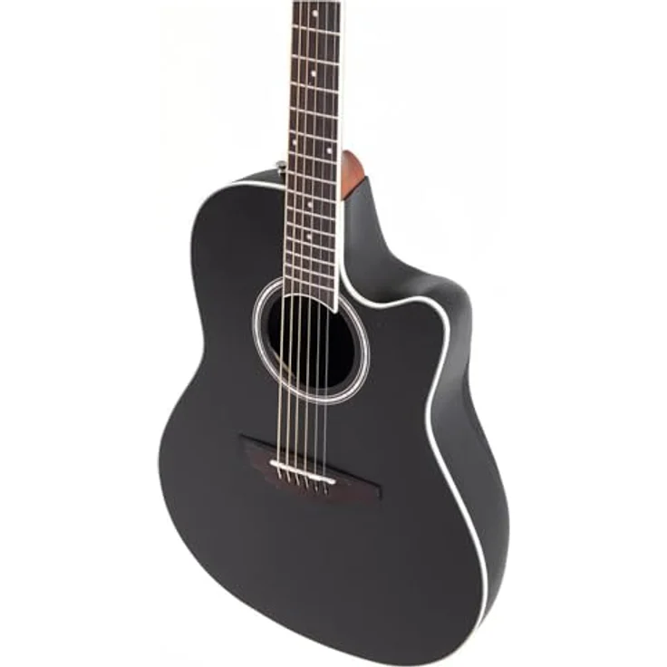 Applause Traditional AB24-5S, Mid-Depth Roundback Westerngitarre mit Cutaway, Fichtendecke, Black Satin, aktivem Preamp mit 3-Band EQ – Bild 5
