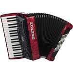 Hohner Bravo III 72 Red, Piano-Akkordeon mit 72 Bässen, Silent Key und 34 Diskanttasten