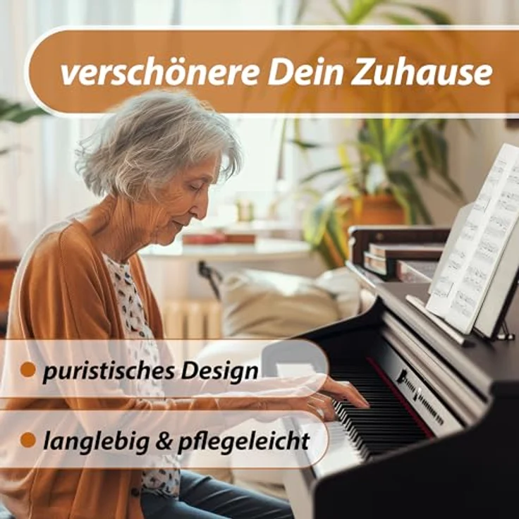 Classic Cantabile DP-50 E-Piano, 88 Tasten mit Hammermechanik, 14 Voices, 3 Pedale, USB, in Rosenholz – Bild 4