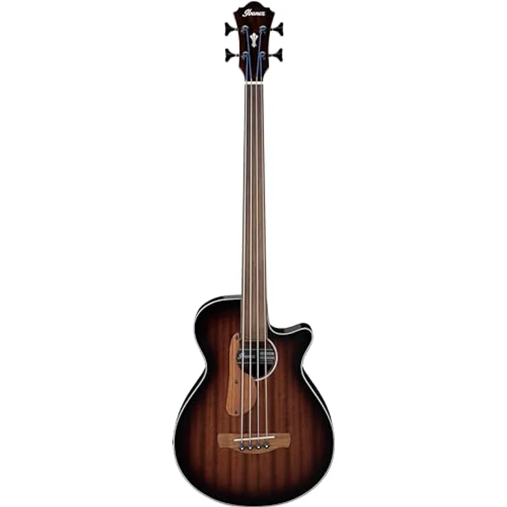 Ibanez AEGB24FE-MHS, Fretless Akustikbass mit Sapele Decke, Mahogany Sunburst, Ibanez Undersaddle Tonabnehmer, 3-tlg. Nyatoh/Ahorn Hals