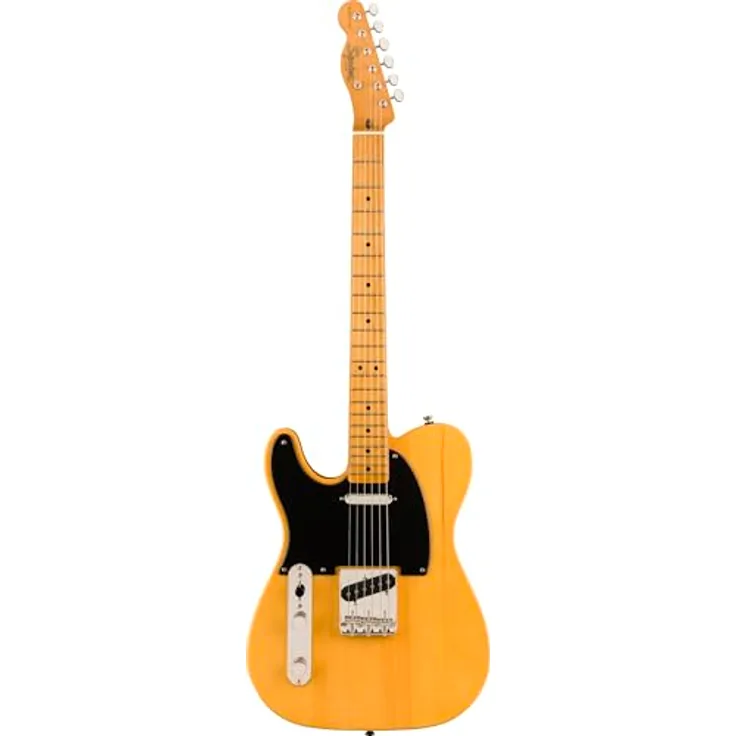 Squier Classic Vibe 50s Tele LH MN BB, Linkshänder Telecaster E-Gitarre, Butterscotch Blonde, Ahornhals, Fender Designed Alnico Single-Coil Tonabnehmer