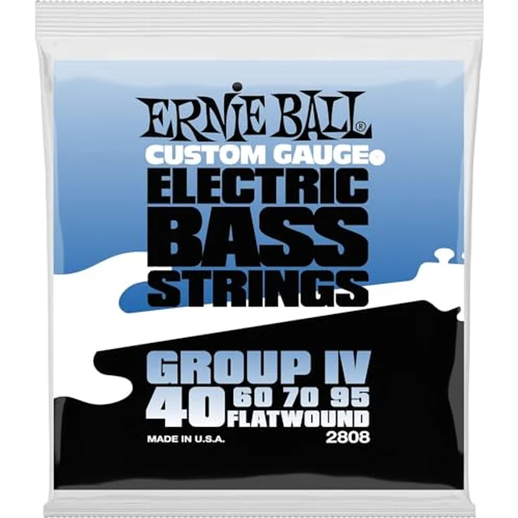 Ernie Ball Flatwound Group IV E-Bass-Saiten, Stärke 40-95, Edelstahlwicklung für warmen Ton und reduziertes Fingergeräusch – Bild 3