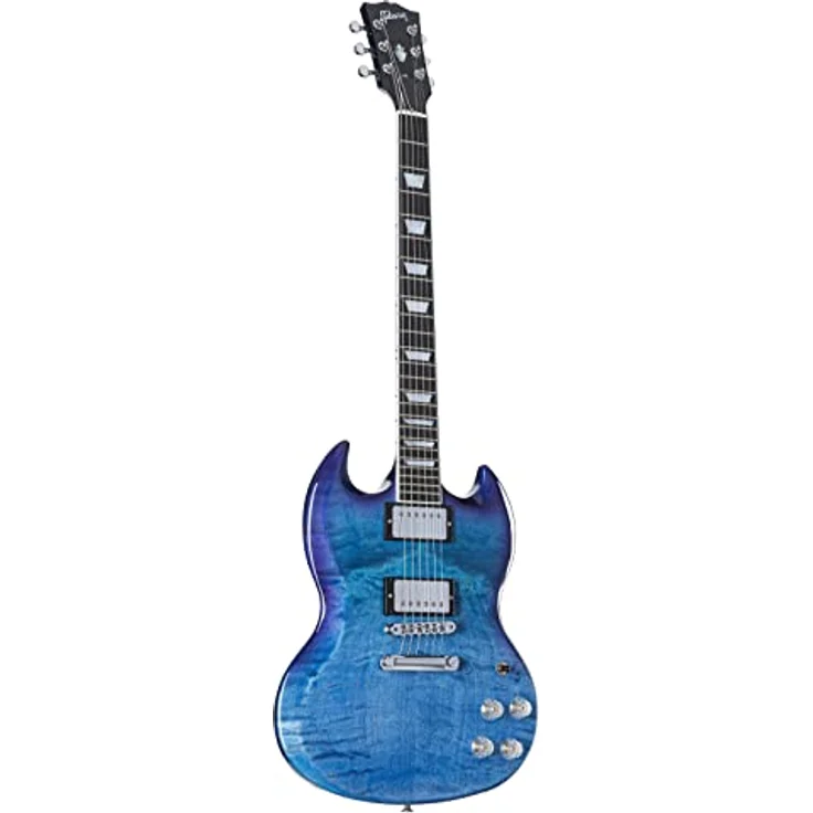 Gibson SG Modern BBF, E-Gitarre mit Mahagoni Korpus, AA-geflammter Ahorndecke, Ebenholz Griffbrett und Burstbucker Pro Pickups, Farbe Blueberry Fade, inkl. Koffer, Made in USA – Bild 1