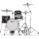 Pearl Midtown MT564/C-D752, Schlagzeugset in Matte Black mit 6-lagigem Pappel-Kessel und chrom Kesselhardware