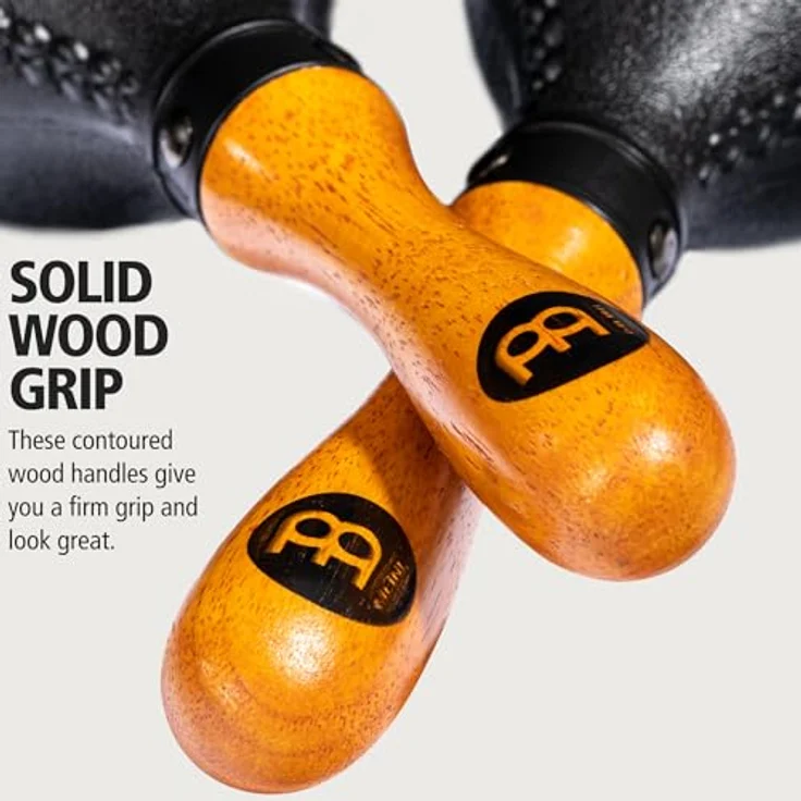 Meinl PM2BK Maracas, Percussion Instrument im Paar, Schwarz mit grober Körnung – Bild 4