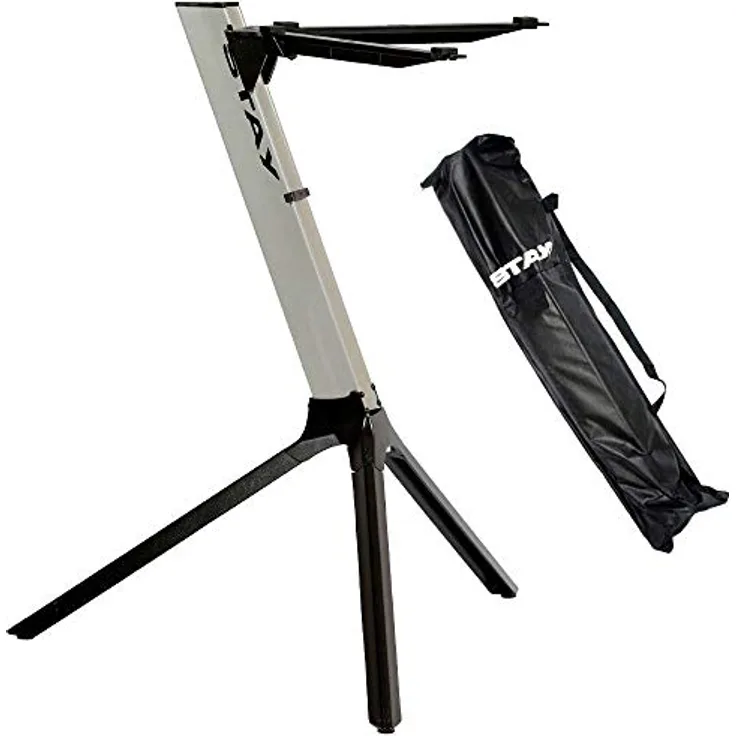 Stay Music Slimcompact Keyboard-Ständer mit Tasche, 1 Ebenen, bis 20 kg tragend, Silber